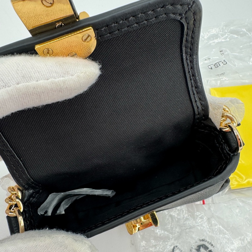 Marc Jacobs Mini Black Leather Crossbody with Gold Chain - Picture 8 of 10